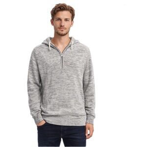 H&M L.O.G.G. Gray Half Zip Hoodie Sweater Men’s XL Cotton